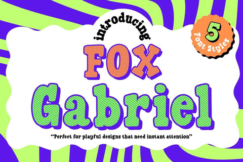 Fox Gabriel : 5 Font Styles Font Fox7 By Rattana 