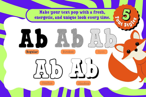 Fox Gabriel : 5 Font Styles Font Fox7 By Rattana 