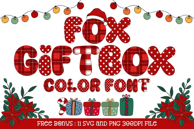 Fox Giftbox Color Font Font Fox7 By Rattana 