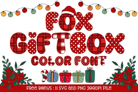Fox Giftbox Color Font Font Fox7 By Rattana 