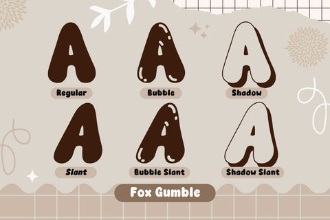 Fox Gumble : 6 Font Style Font Fox7 By Rattana 