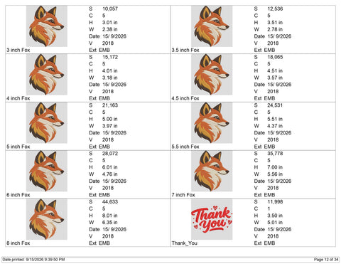 Fox Head Embroidery Design – Woodland Fox Machine Embroidery File, Rustic Forest Animal Wildlife Embroidery Design Embroidery/Applique DESIGNS PatternFeed8 