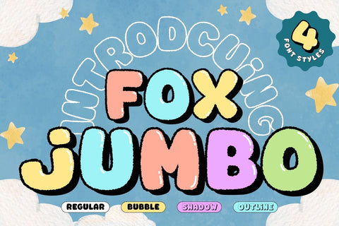 Fox Jumbo: 4 Font Styles Font Fox7 By Rattana 