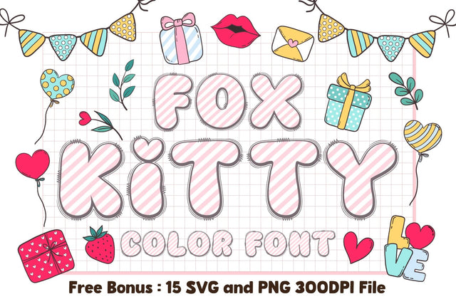 Fox Kitty Color Font Font Fox7 By Rattana 