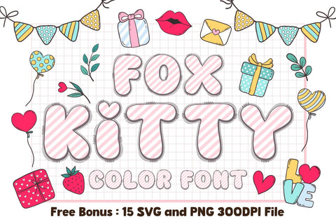 Fox Kitty Color Font Font Fox7 By Rattana 