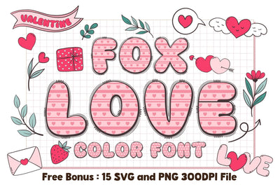 Fox Love Color Font Font Fox7 By Rattana 