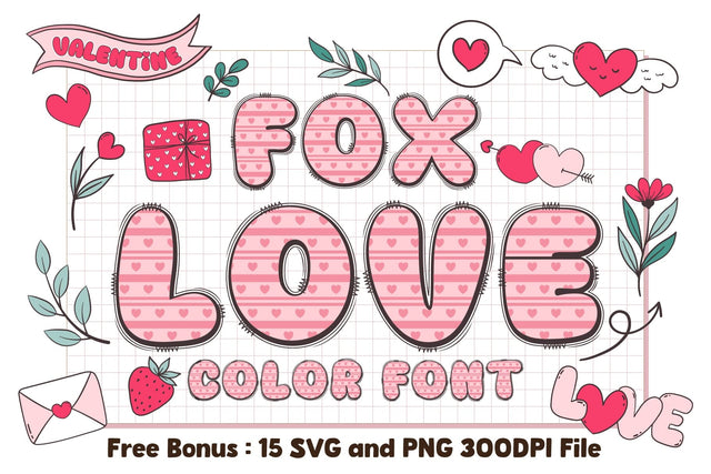 Fox Love Color Font Font Fox7 By Rattana 