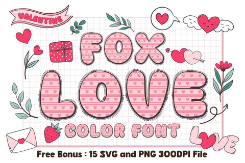 Fox Love Color Font Font Fox7 By Rattana 