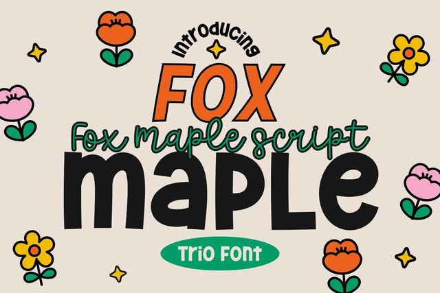 Fox Maple Trio Font Font Fox7 By Rattana 