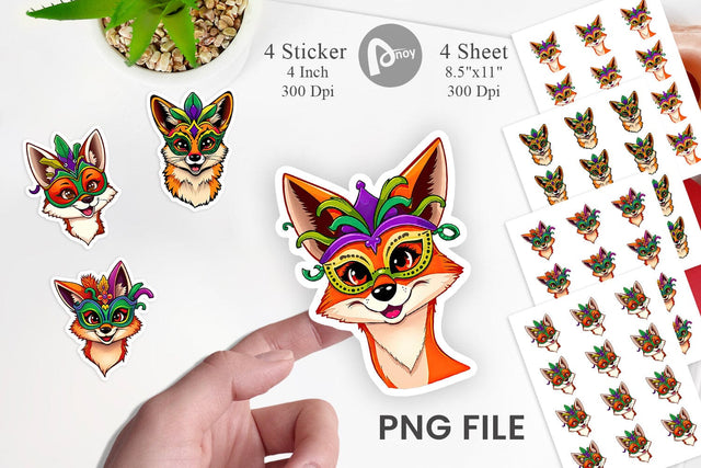 Fox Mardi Gras Vol 2 Sticker Sublimation artnoy 
