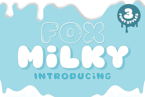 Fox Milky: 3 Font Styles Font Fox7 By Rattana 