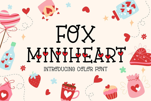Fox Miniheart Color Font Font Fox7 By Rattana 