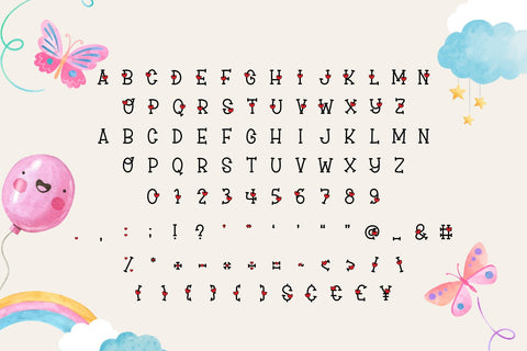 Fox Miniheart Color Font Font Fox7 By Rattana 