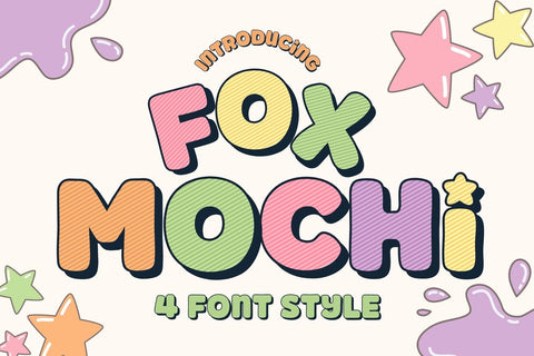 Fox Mochi: 4 Font Style Font Fox7 By Rattana 