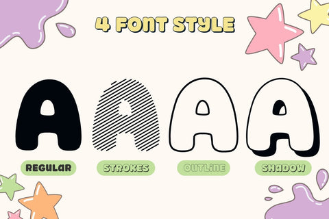 Fox Mochi: 4 Font Style Font Fox7 By Rattana 