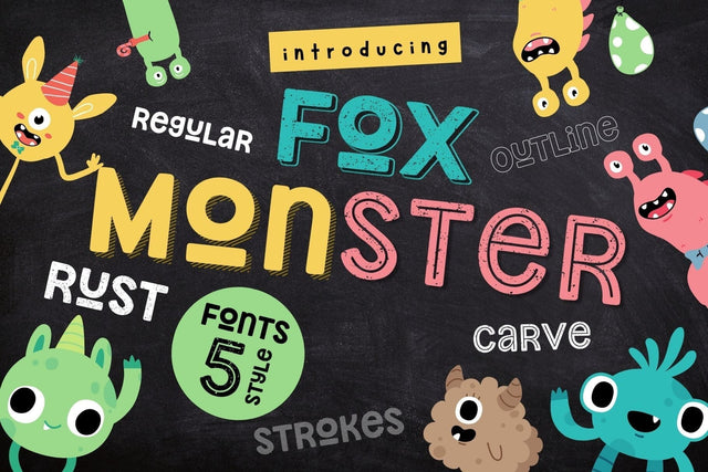 Fox Monster Fonts 5 Style Font Fox7 By Rattana 