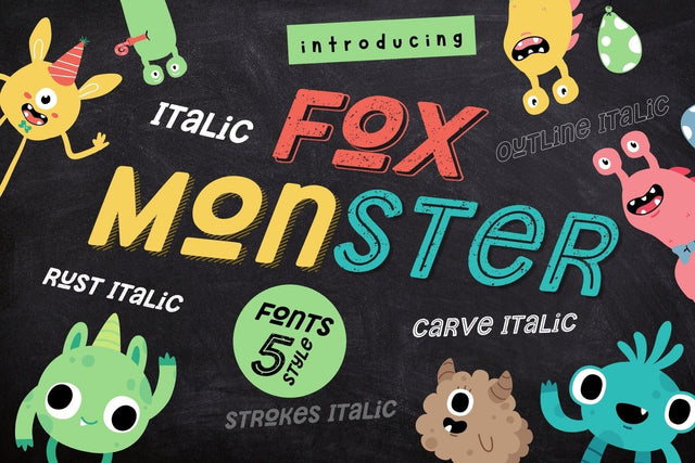 Fox Monster Italic Fonts 5 Style Font Fox7 By Rattana 