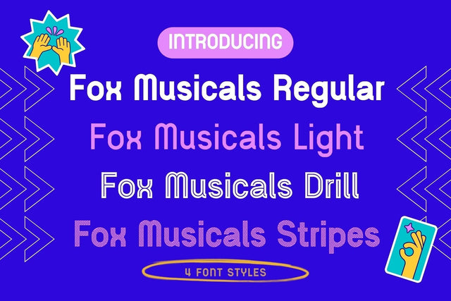Fox Musicals 4 Font Styles Font Fox7 By Rattana 