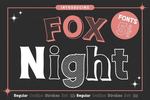 Fox Night Fonts 5 Style Font Fox7 By Rattana 