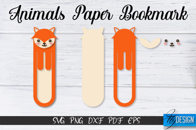 Fox Paper Bookmark SVG | Bookmark SVG Design | Book Lover SVG Fly Design 