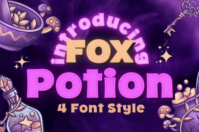 Fox Potion : 4 Font Styles Font Fox7 By Rattana 
