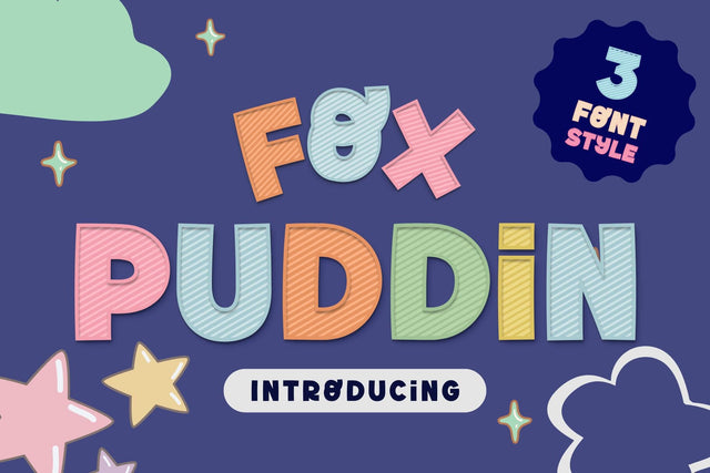 Fox Puddin: 3 Font Styles Font Fox7 By Rattana 