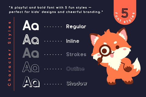 Fox Riding : 5 Font Styles Font Fox7 By Rattana 