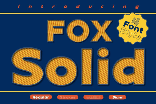 Fox Solid: 4 Font Style Font Fox7 By Rattana 