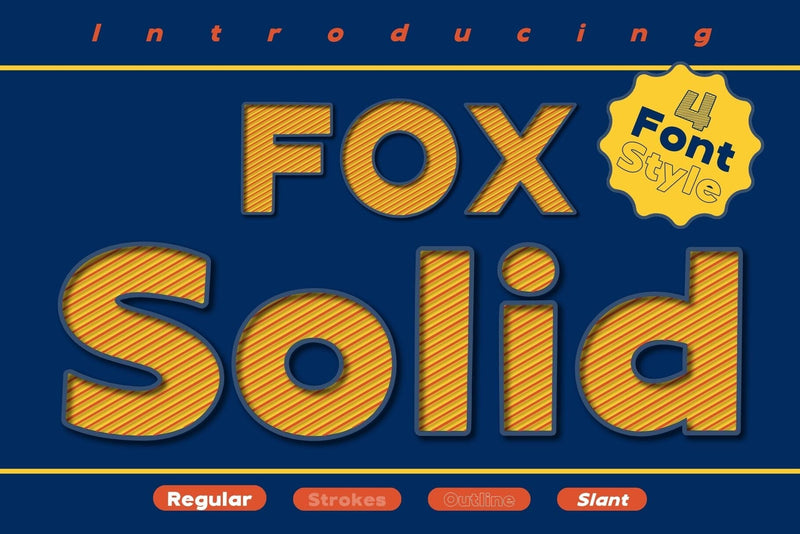 Fox Solid: 4 Font Style Font Fox7 By Rattana 