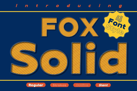 Fox Solid: 4 Font Style Font Fox7 By Rattana 