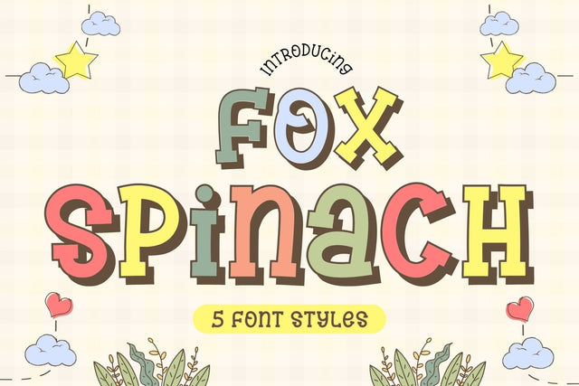Fox Spinach 5 Font Styles Font Fox7 By Rattana 