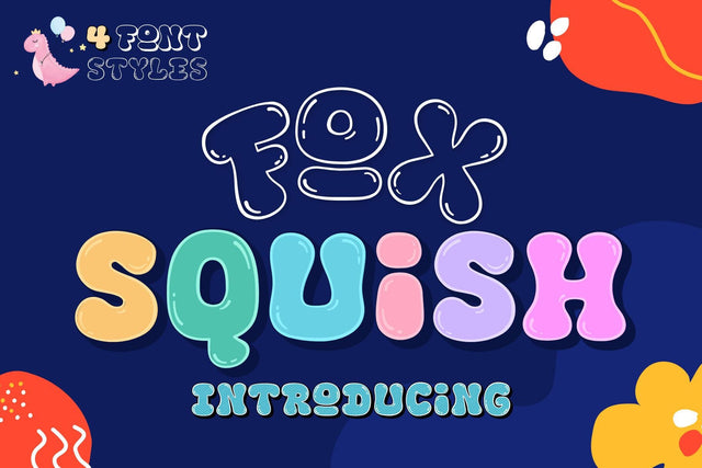 Fox Squish: 4 Font Styles Font Fox7 By Rattana 