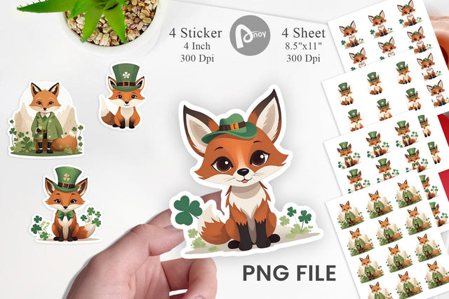 Fox St. Patrick Sticker Sublimation artnoy 