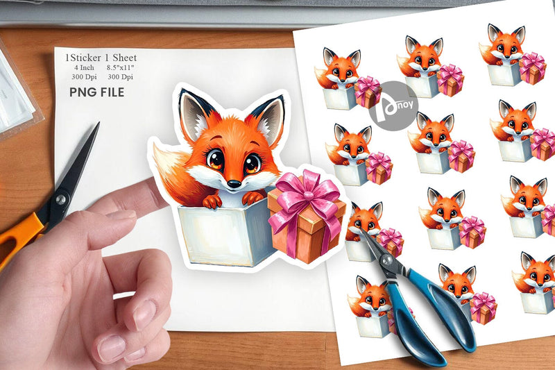 Fox Sticker Gift Sublimation artnoy 