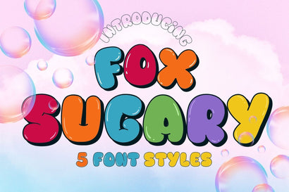 Fox Sugary: 5 Font Styles Font Fox7 By Rattana 