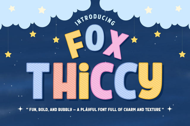 Fox Thiccy : 4 Font Styles Font Fox7 By Rattana 