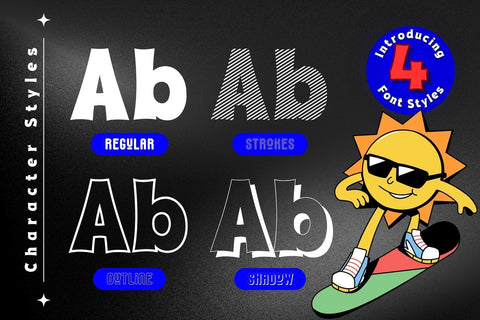 Fox Thunder : 4 Font Styles Font Fox7 By Rattana 