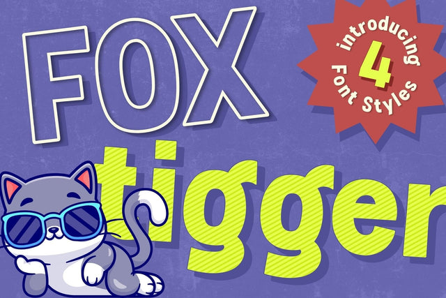 Fox Tigger : 4 Font Styles Font Fox7 By Rattana 