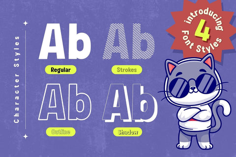 Fox Tigger : 4 Font Styles Font Fox7 By Rattana 