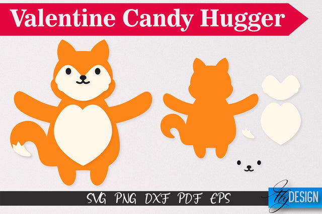 Fox Valentine Candy Hugger SVG | Candy Hugger SVG | Animals SVG SVG Fly Design 