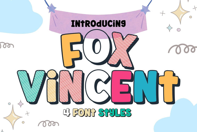 Fox Vincent: 4 Font Styles Font Fox7 By Rattana 