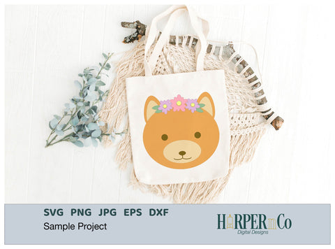 Fox with Bows and Flowers SVG PNG Cut EPS File SVG HarperNCo 