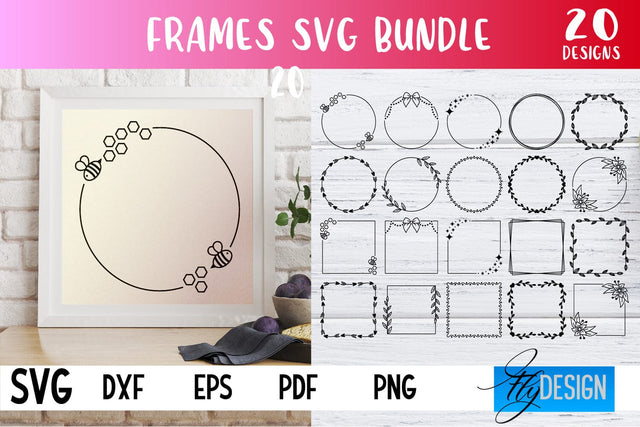 Frame SVG | Home Design SVG | Frame Circle | Frame Square | SVG Files SVG Fly Design 