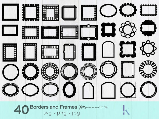 Frame svg, rectangle frame svg, frame bundle svg, picture frame svg, svg for Silhouette, Cricut design, Laser cut file, personalized frames SVG Kimberly Thomas Design 