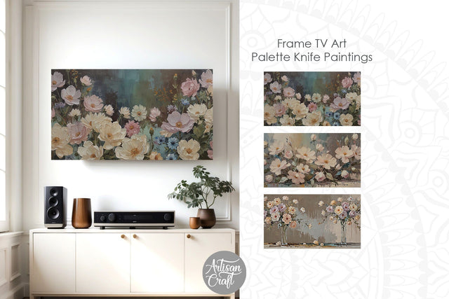 Frame tv art | impressionist paintings of flowers Digital Pattern Artisan Craft SVG 
