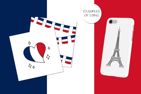 France Clip Art Bundle | PNG Doodle Clipart Elements | French Clip Art Bundle | National Symbols Drawings | Eiffel Tower Flags Food SVG AnnaViolet_store 