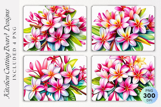 Frangipani Flower Cutting Board PNG Design Sublimation Regulrcrative 