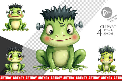 Frankenstein Frog Clipart Sublimation artnoy 