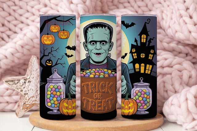 Frankenstein Halloween Candy 20oz Sublimation DesignSVG 