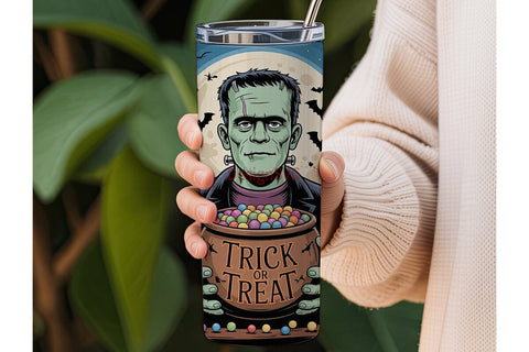 Frankenstein Halloween Candy 20oz Sublimation DesignSVG 